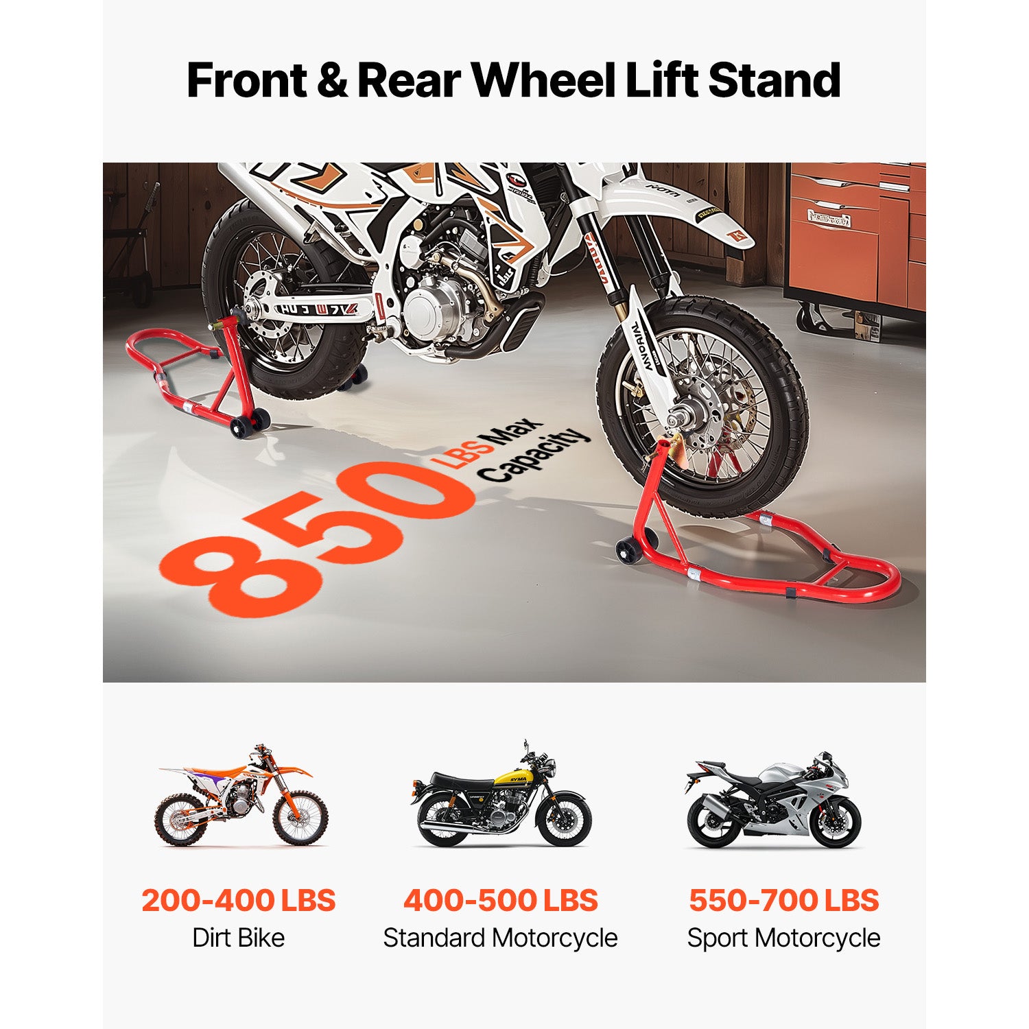 SucceBuy Motorcycle Stand Lift 850lbs