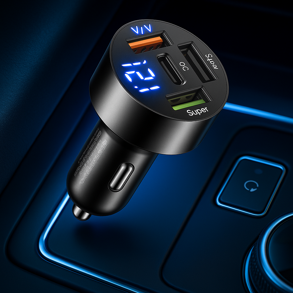 🔋 VoltHub 250 Max – 5-Port Car Fast Charger