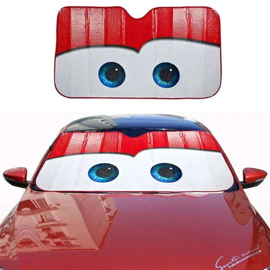 😎 ToonShade EyeVisor – Cartoon Eyes Windshield Sunshade