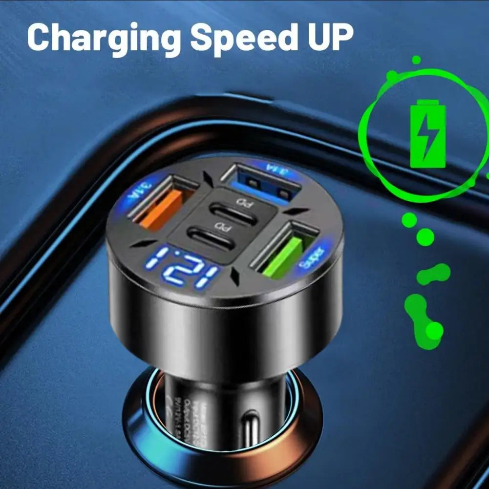 🔋 VoltHub 250 Max – 5-Port Car Fast Charger