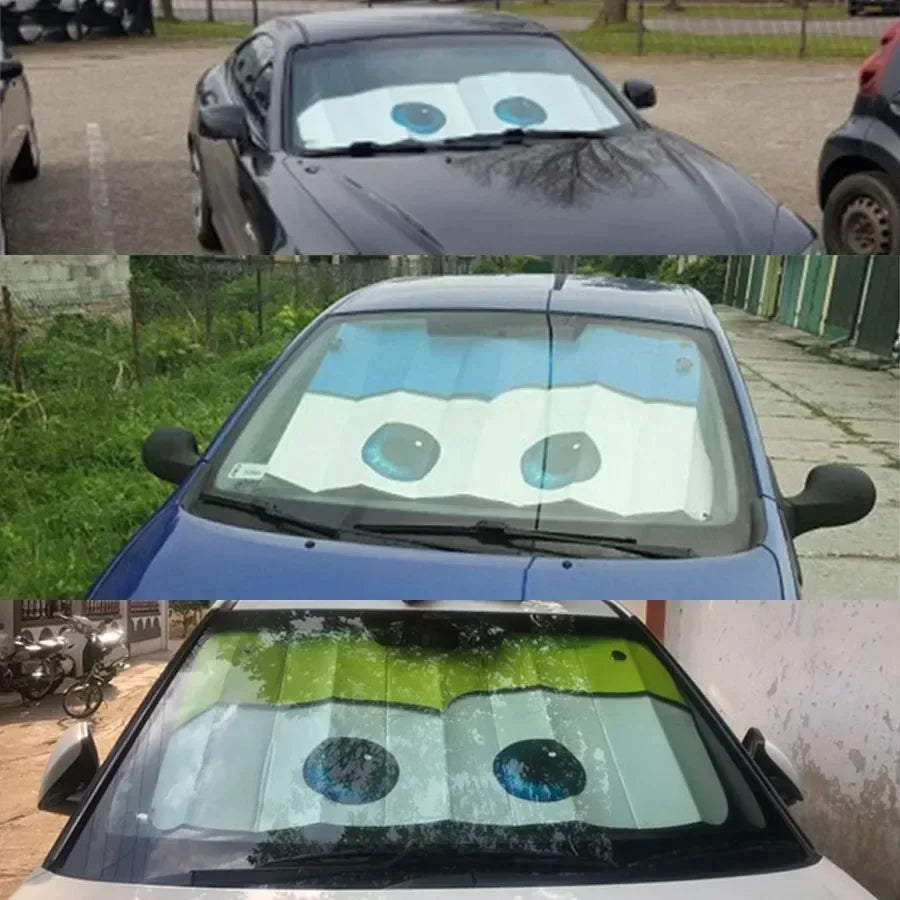 😎 ToonShade EyeVisor – Cartoon Eyes Windshield Sunshade