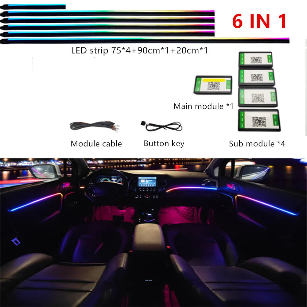 🌈 GlowLine Symphony – Ambient Interior Light Kit