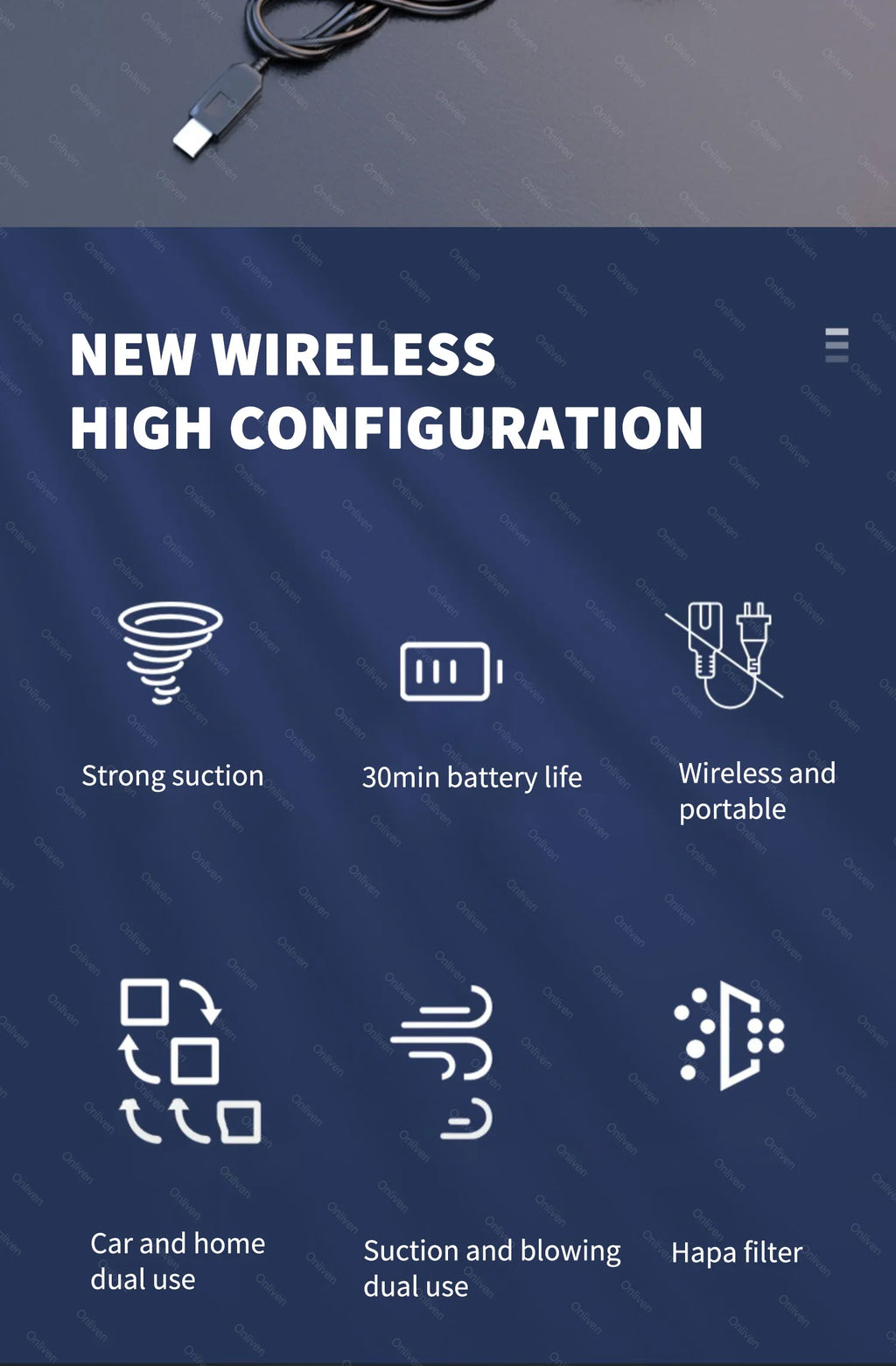 🧹 CleanForce MiniVac – Wireless Car Vacuum