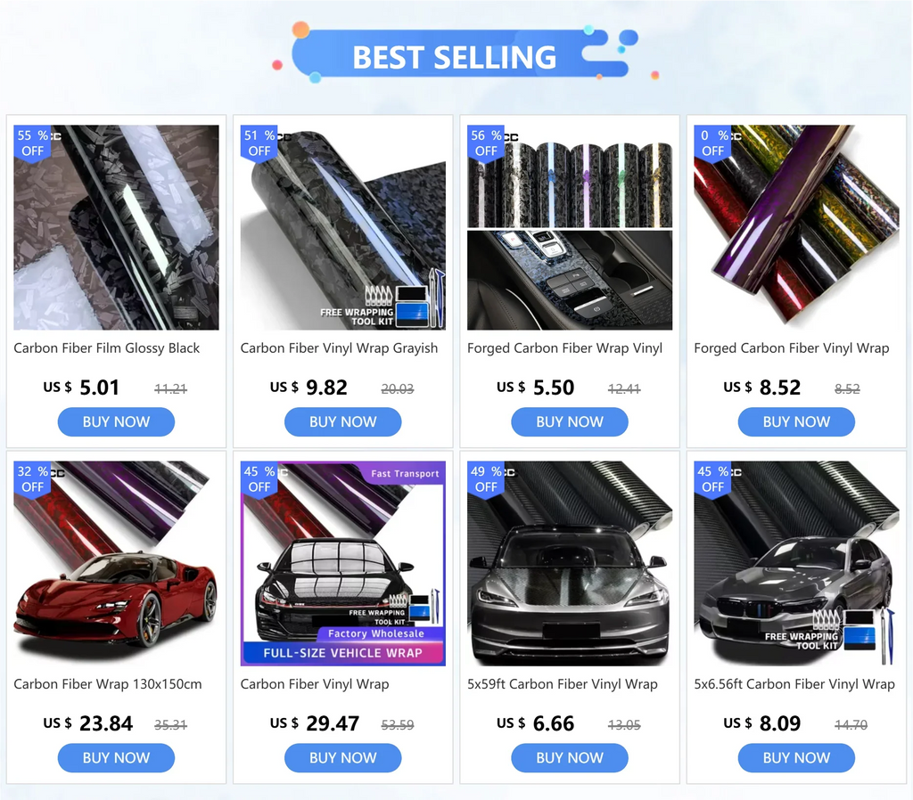 🖤 CarbonSkin Gloss – Carbon Fiber Vinyl Wrap