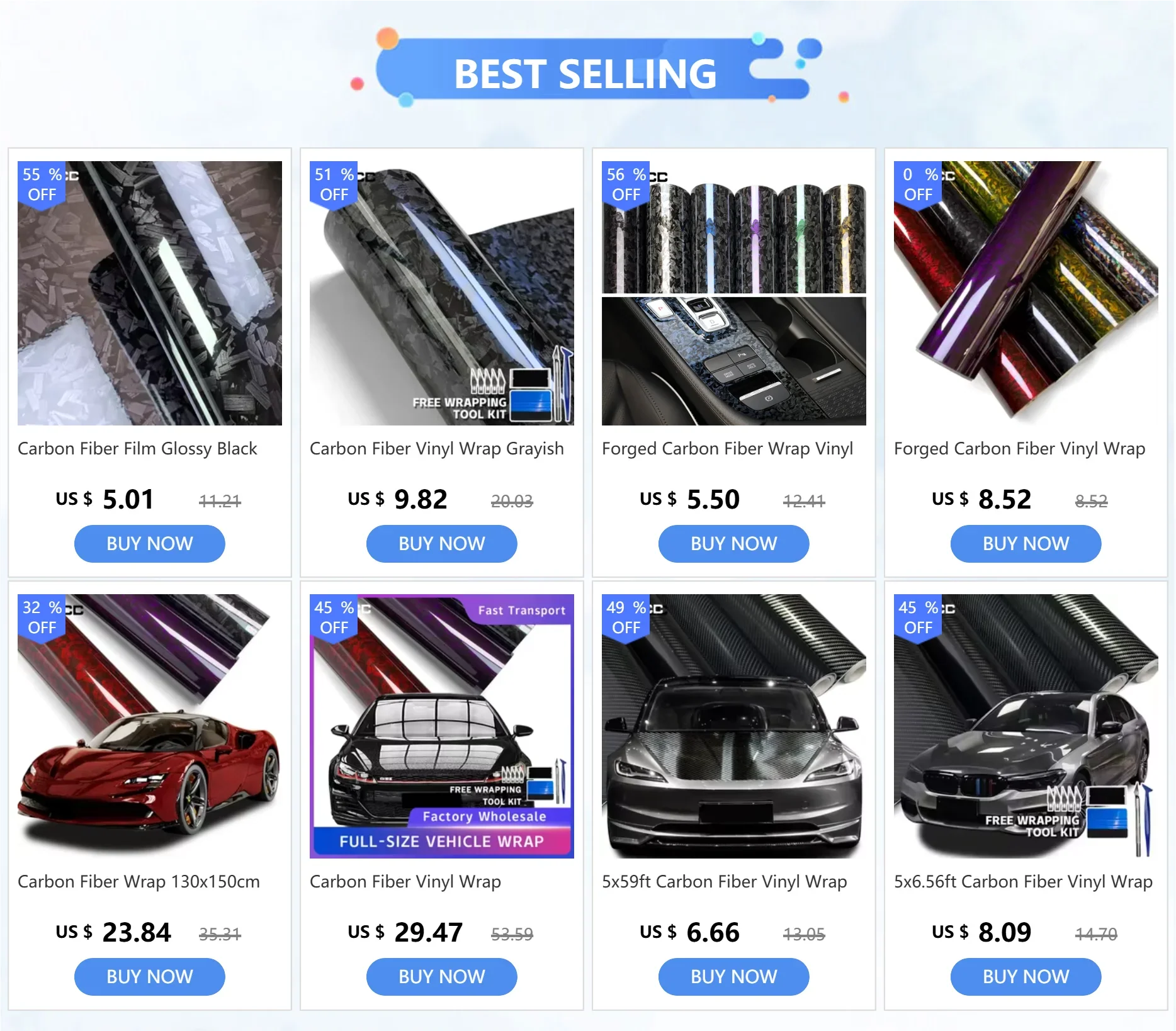 🖤 CarbonSkin Gloss – Carbon Fiber Vinyl Wrap