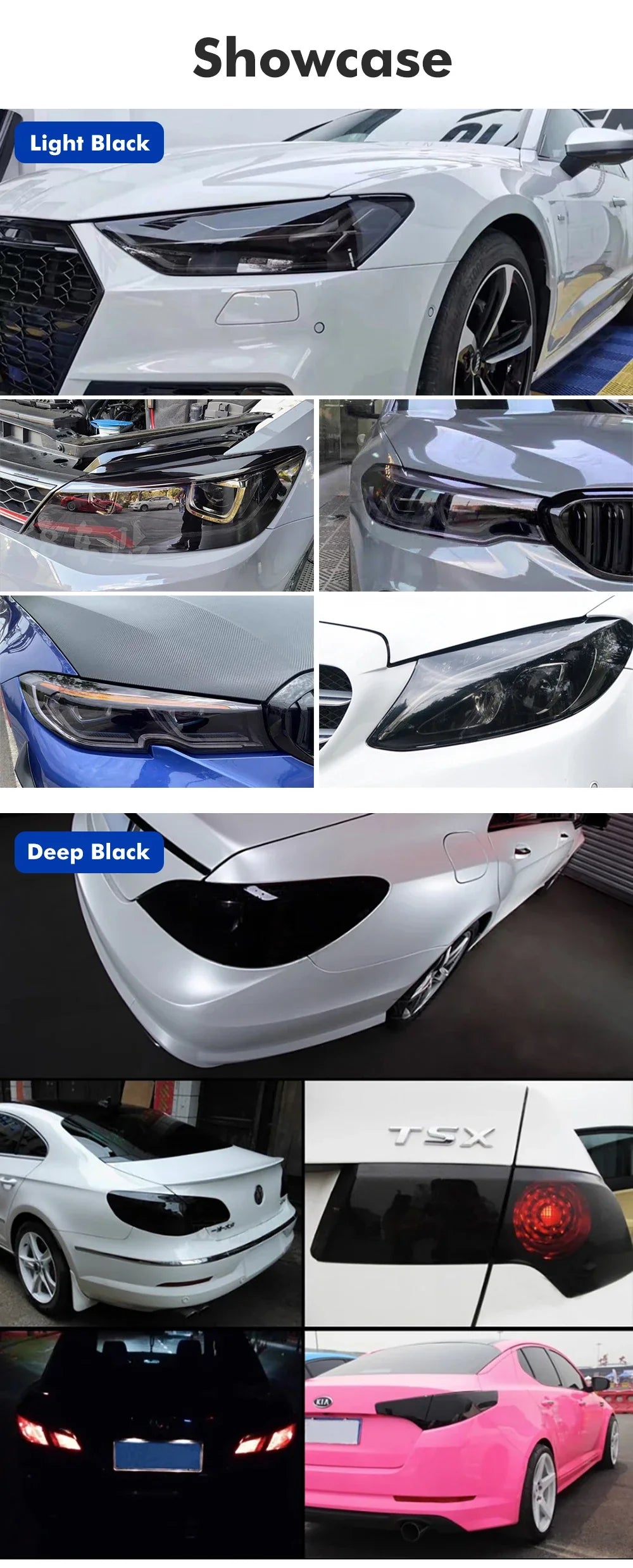 🌫️ ShadowSkin TintWrap – Headlights & Taillights Wrap Film