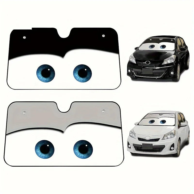 😎 ToonShade EyeVisor – Cartoon Eyes Windshield Sunshade