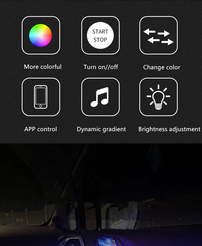 🌈 GlowLine Symphony – Ambient Interior Light Kit