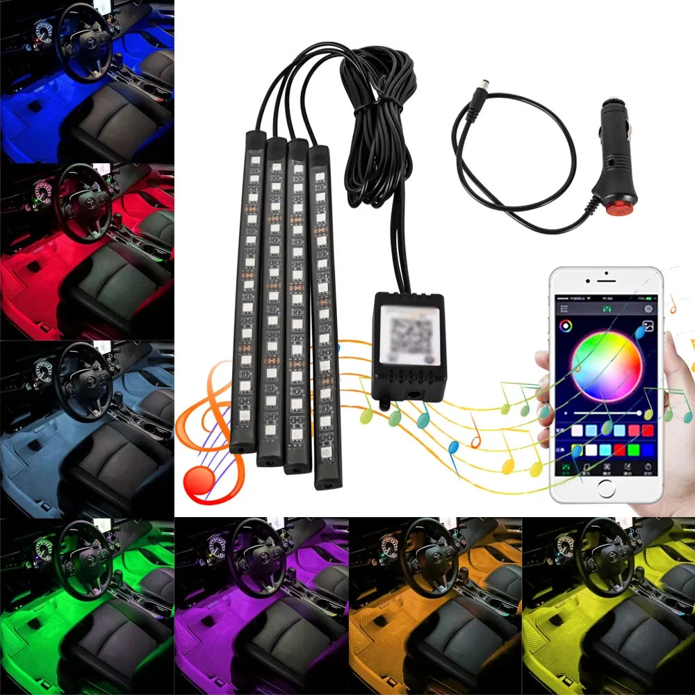 🌈 NeoGlow FootLight – Car Interior Footwell Lighting Kit